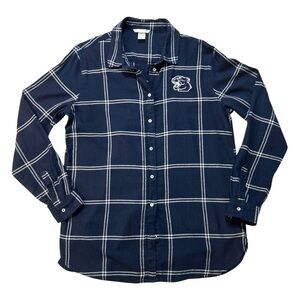Penn State Nittany Lions Shirt Sz 8 Flannel Button Up Long Sleeve Navy Blue H&M